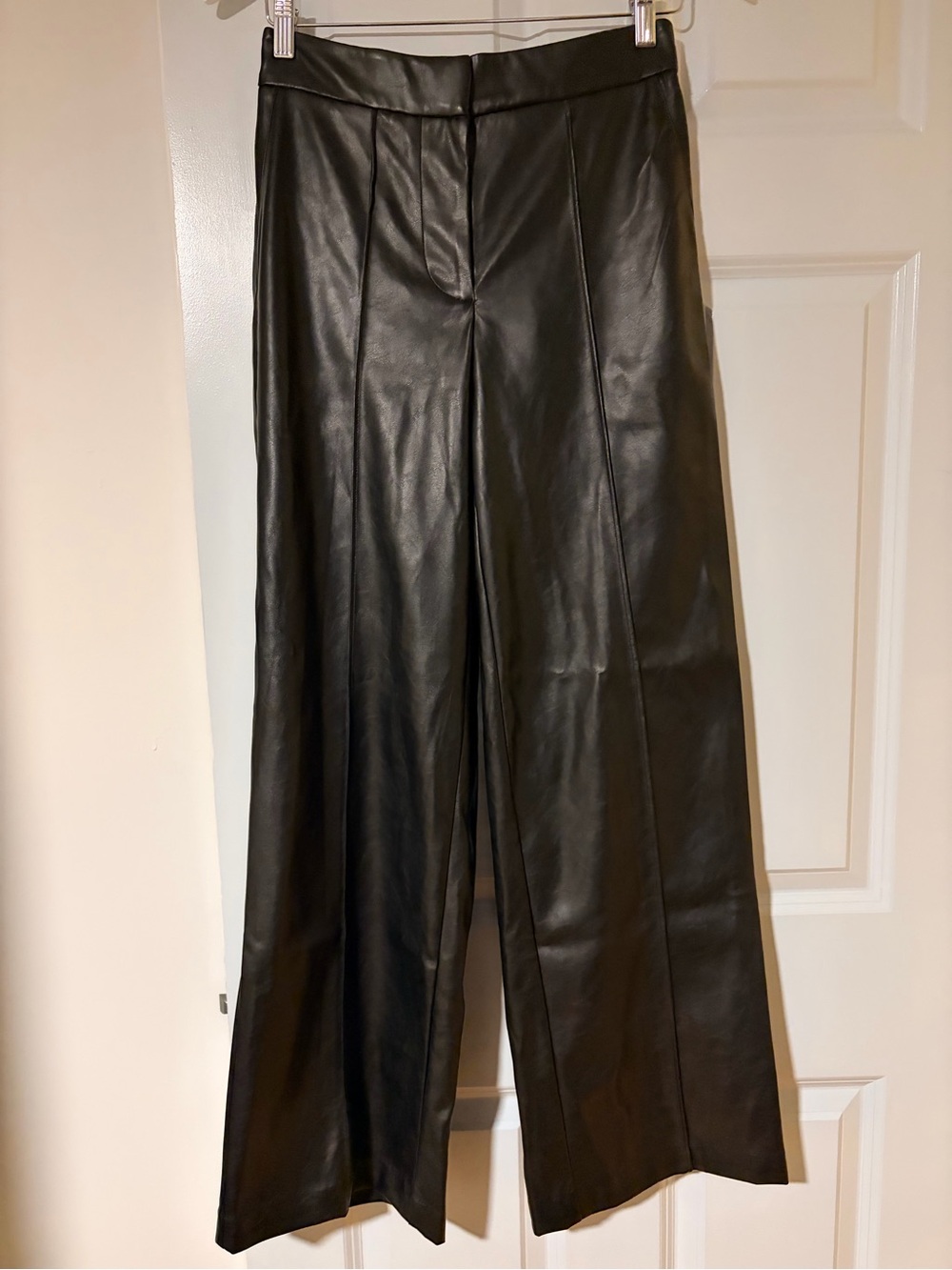 Nine West Black Faux Leather Wide-Leg Pants